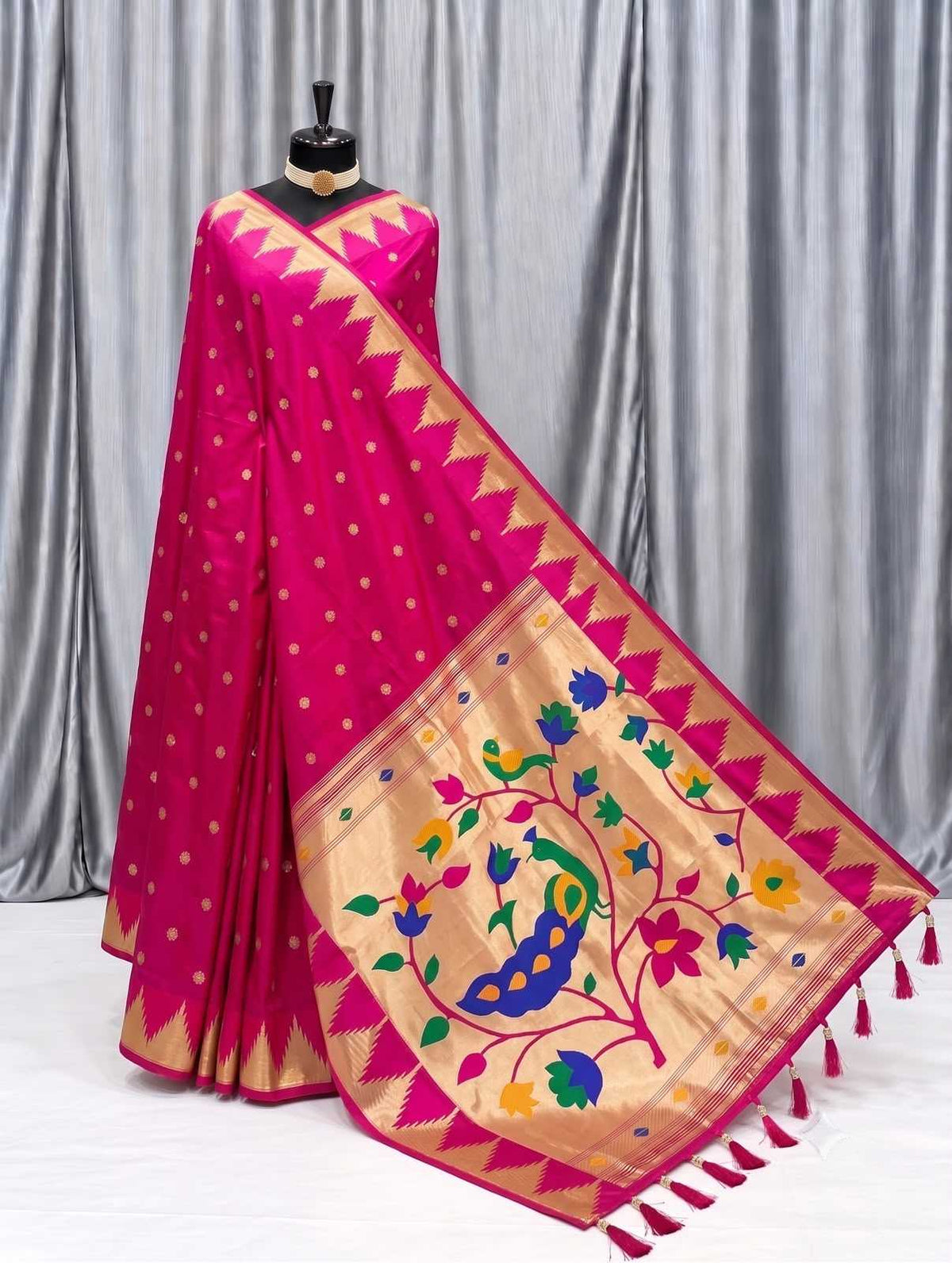 Temple Paithani Silk Saree