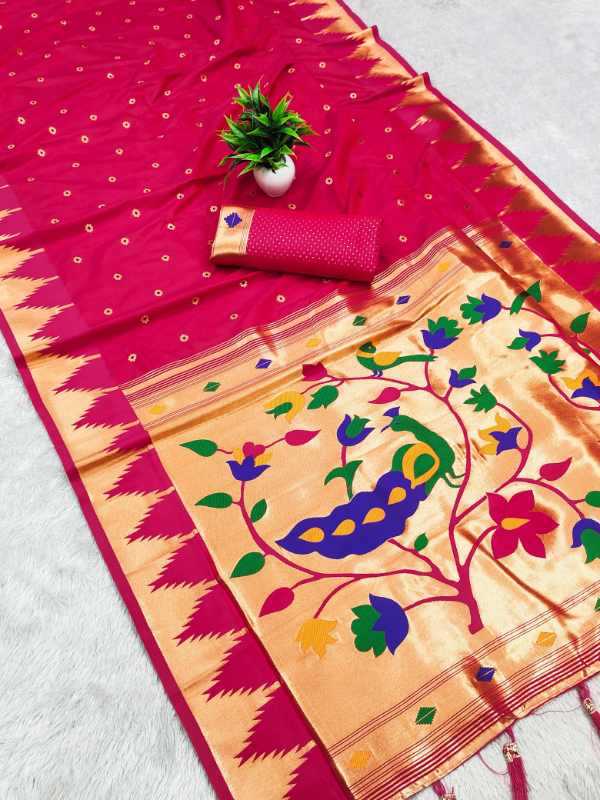 Temple Paithani Silk Zari Border Saree