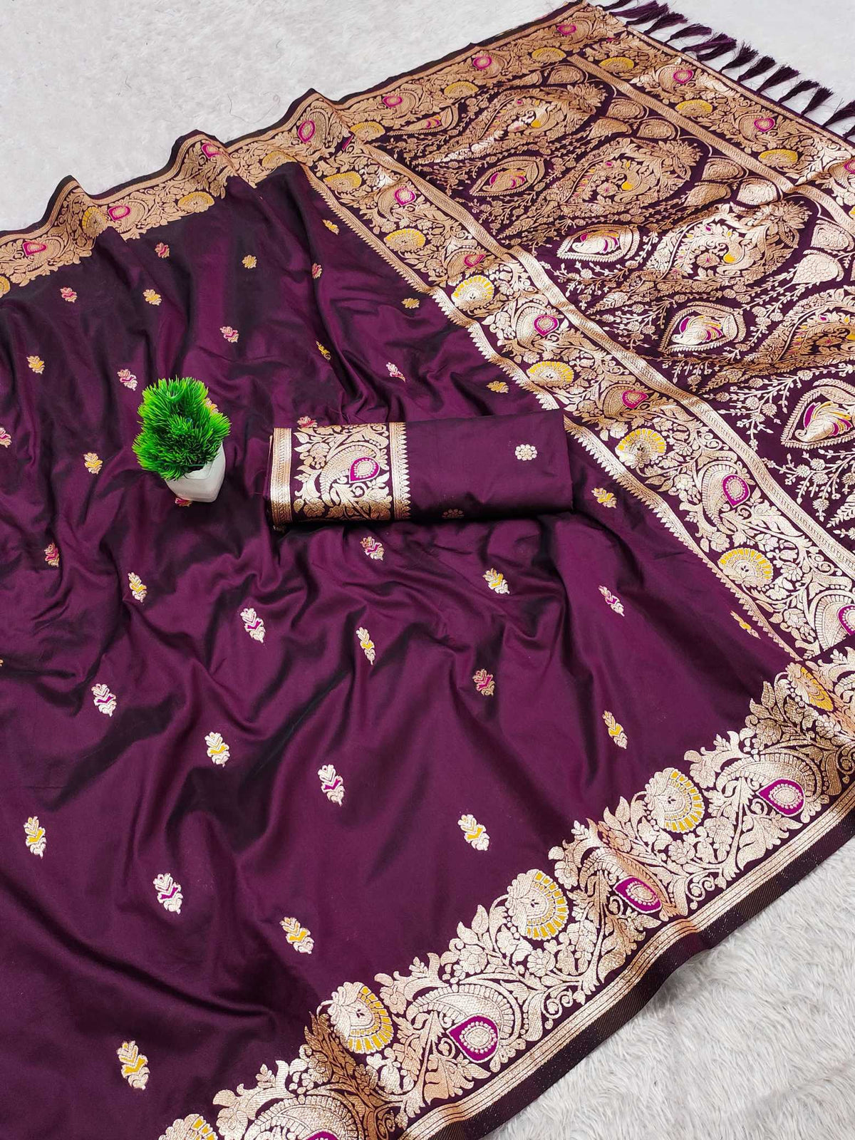 Velly Banarasi Soft Silk Saree