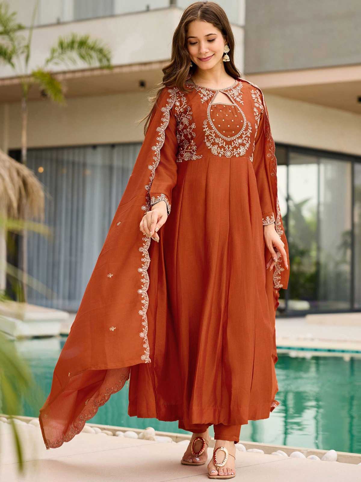 Vichitra Silk Fancy Gown
