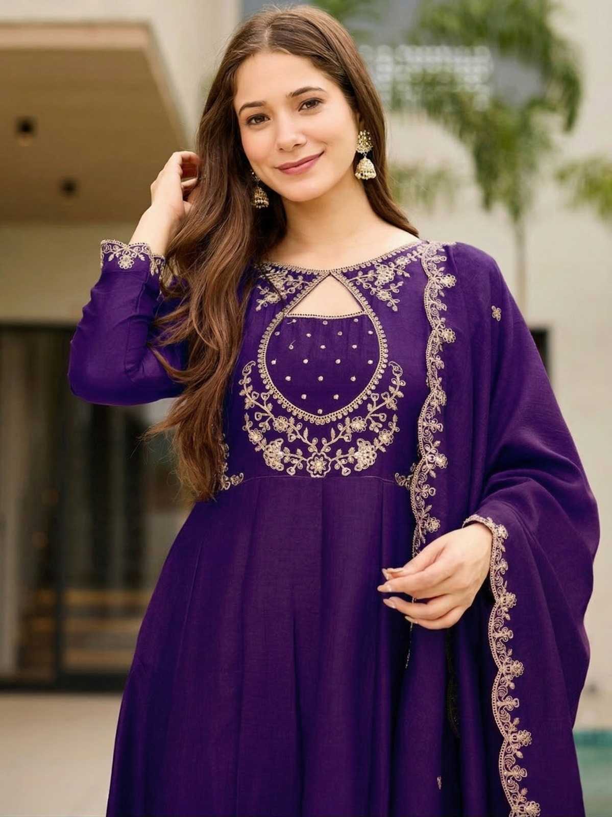 Vichitra Silk Fancy Gown