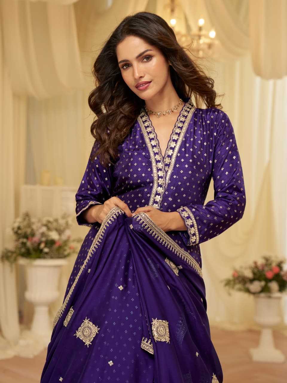 Pure Viscos Embroidery Suit
