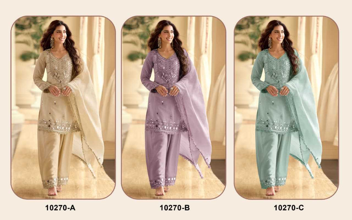 Shimmer Silk Palazzo Suit