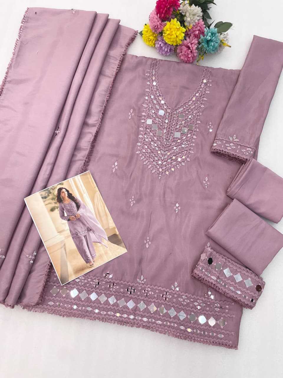 Shimmer Silk Palazzo Suit