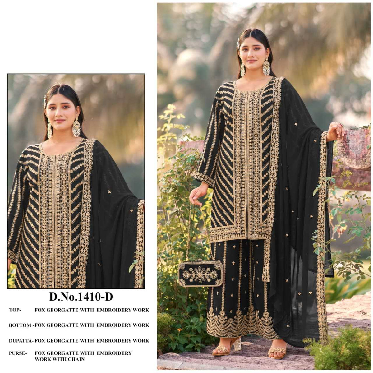 Georgette Embroidery Suit in Pink