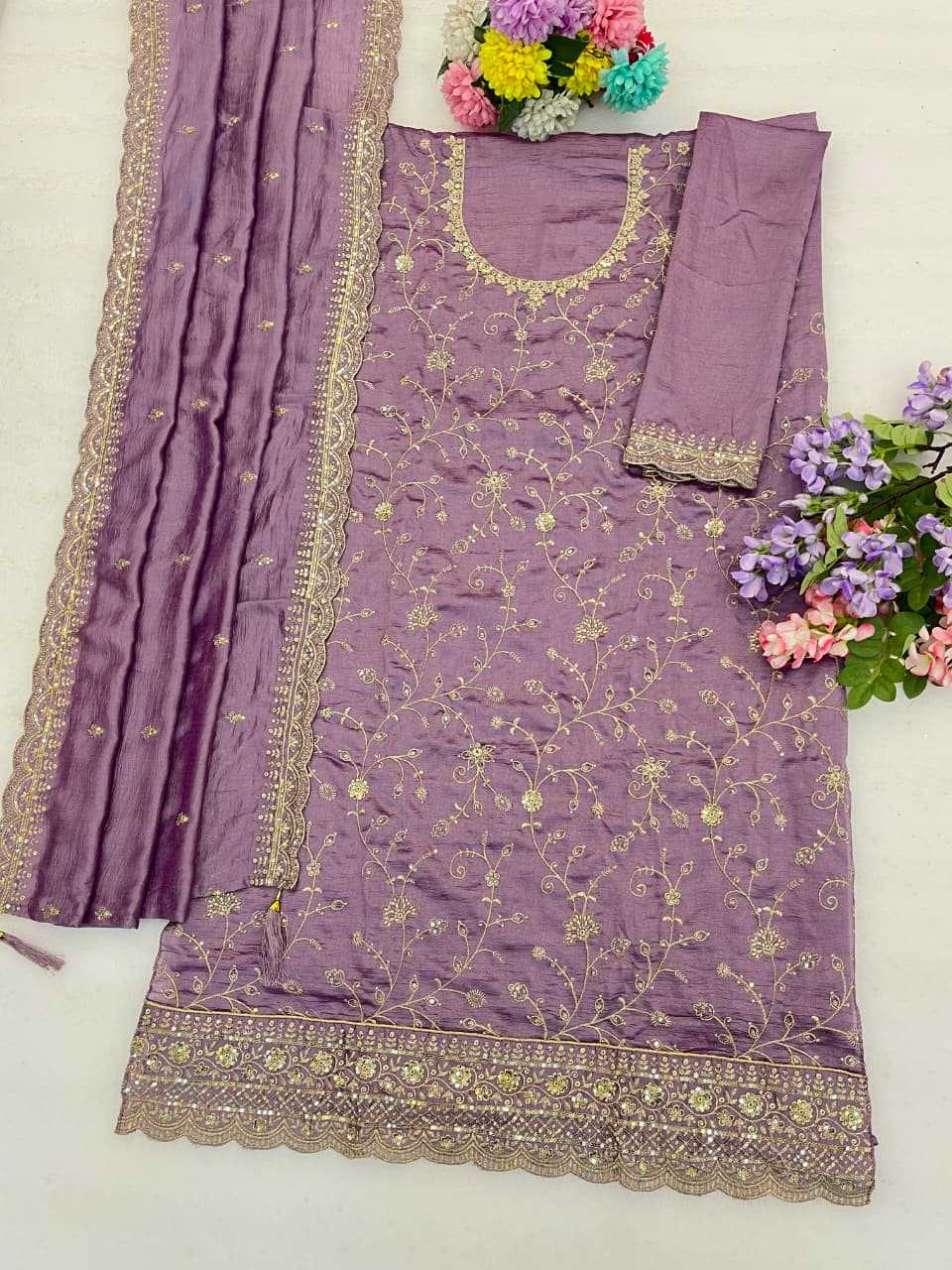 Soft Vichitra Ladies Suit