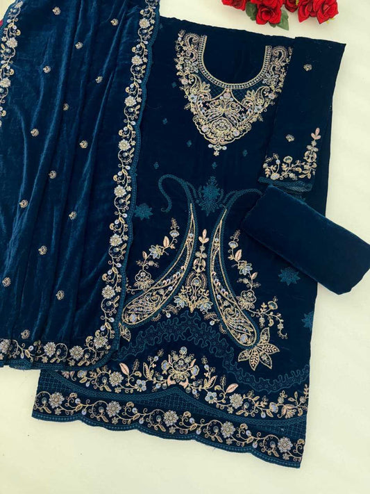 Velvet Embroidery Suit