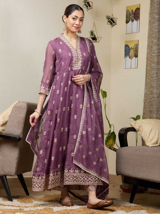 Crepe Silk Embroidery Suit