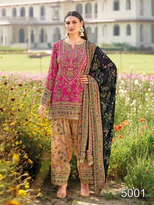 Chinon Silk Printed Suit