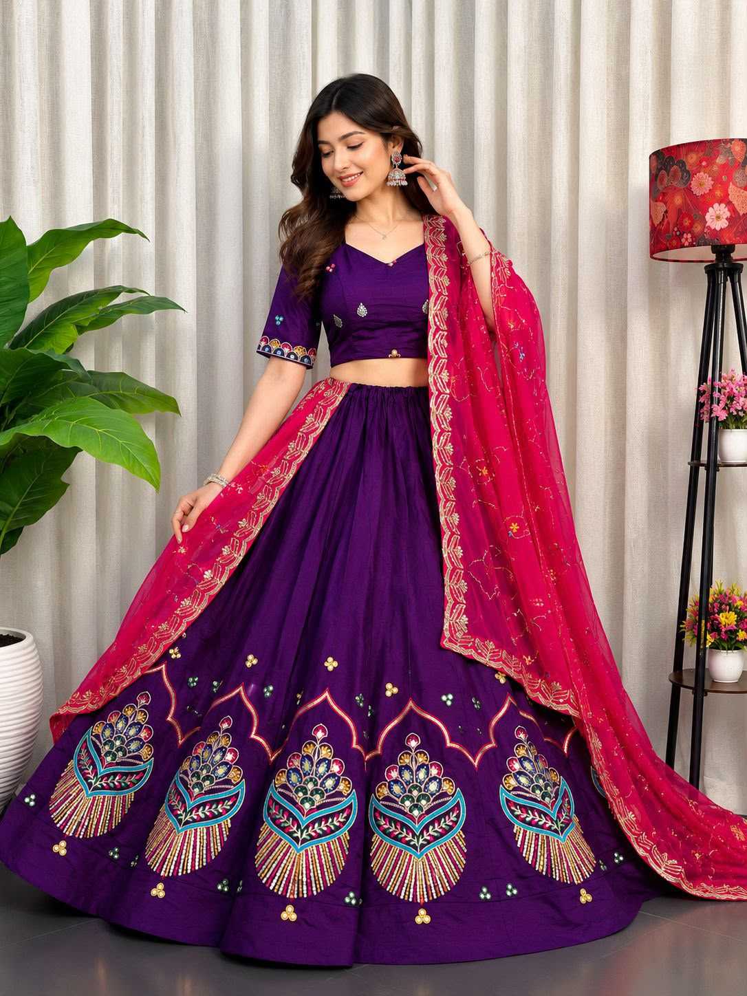 Heavy Roman Silk Lehenga