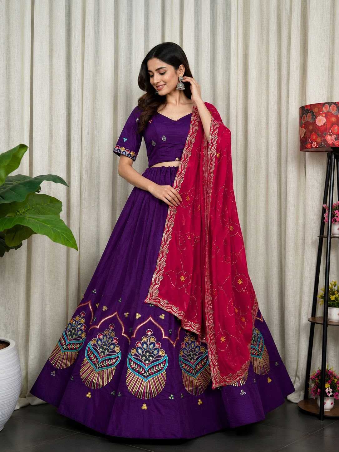Heavy Roman Silk Lehenga