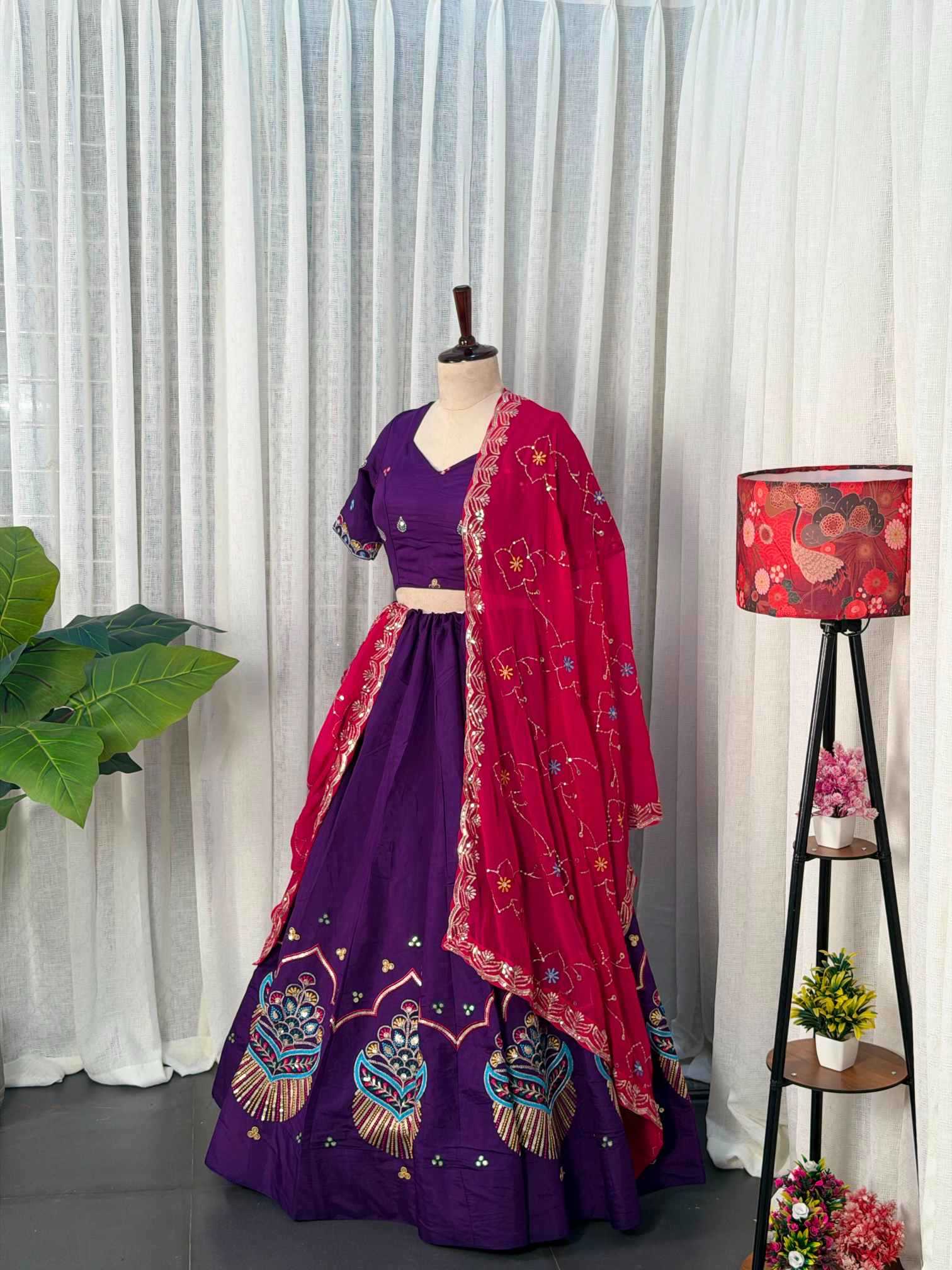 Heavy Roman Silk Lehenga