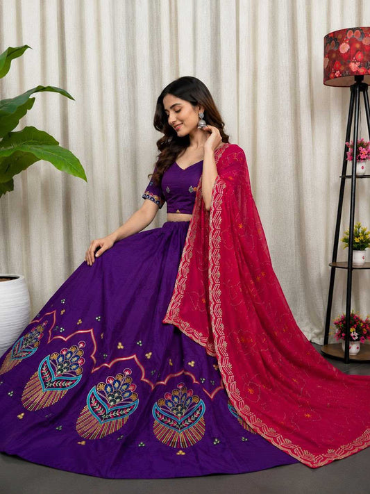Heavy Roman Silk Lehenga