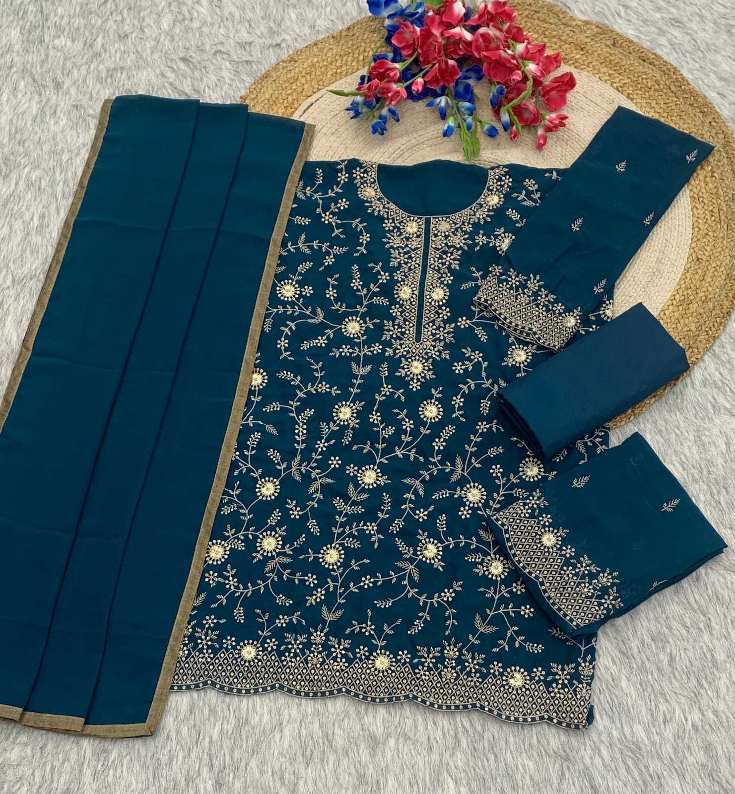 Heavy Silk Embroidery Suit