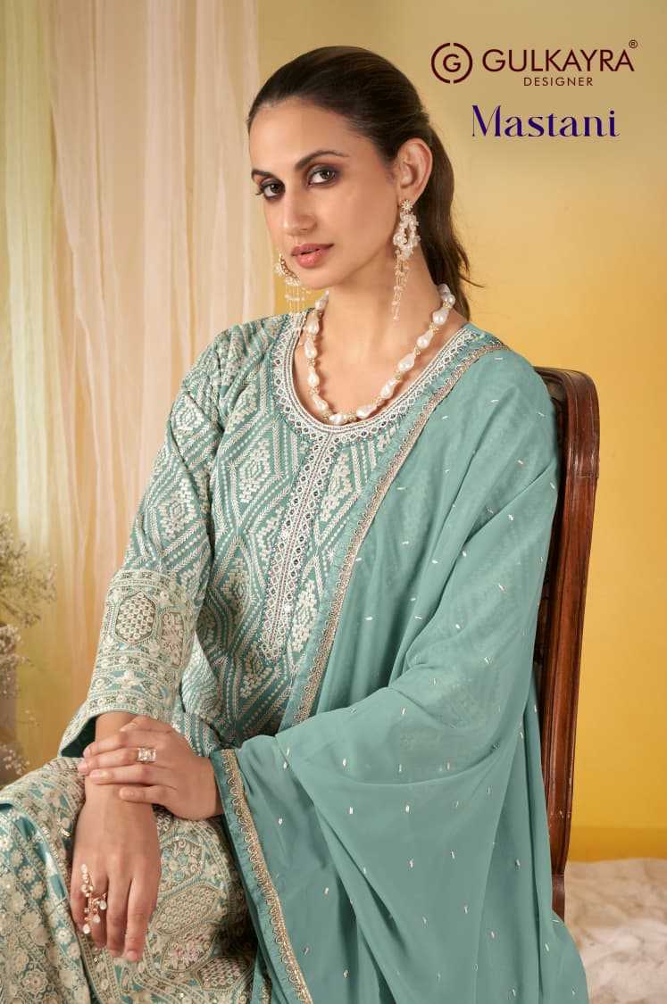 Georgette Embroidery Suit in White