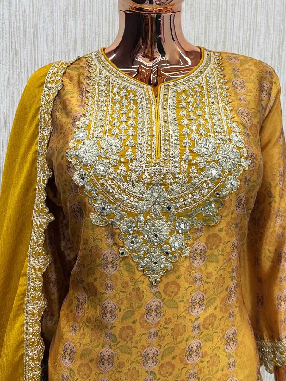 Chinon Silk Embroidery Suit