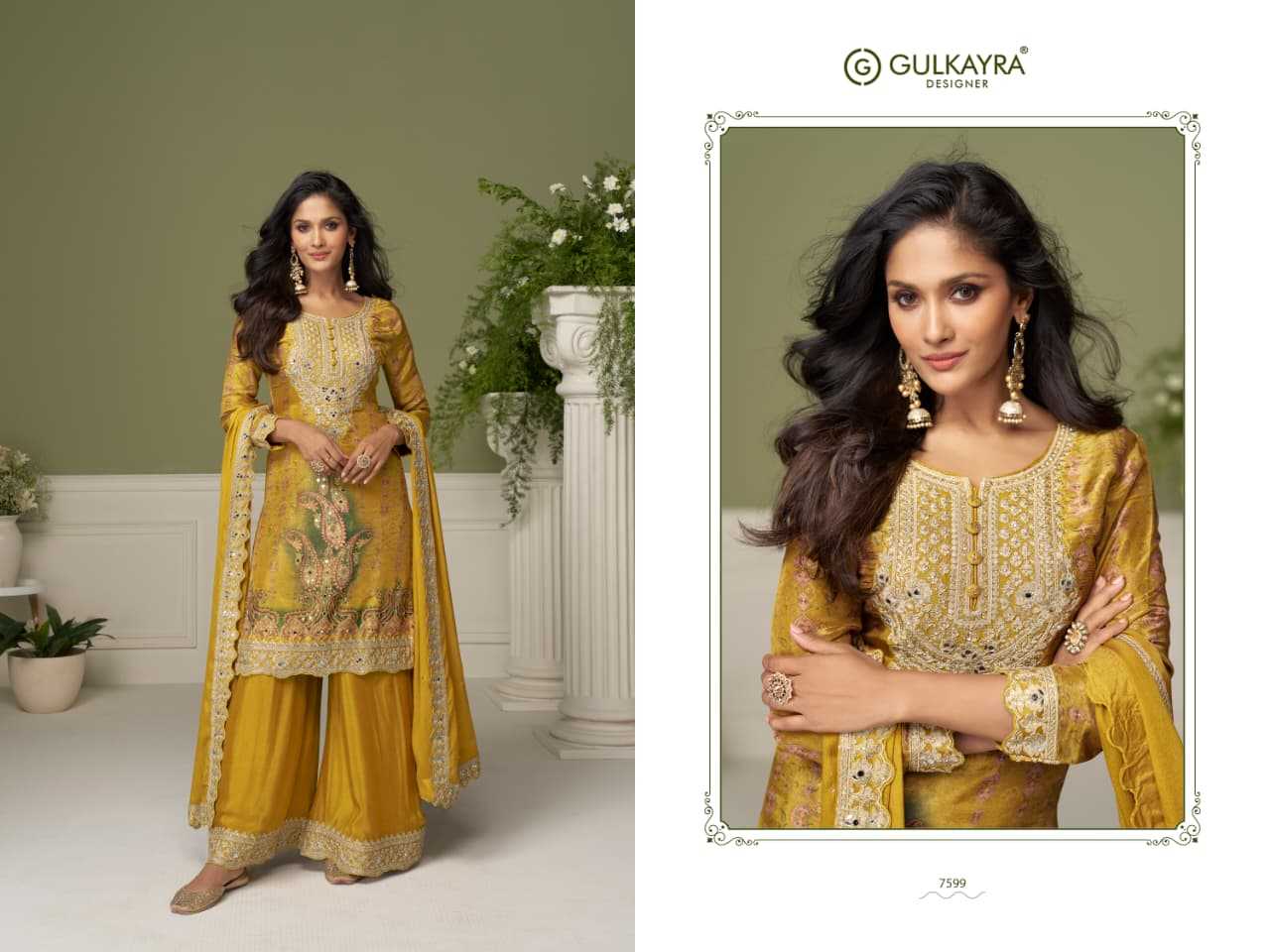 Chinon Silk Embroidery Suit