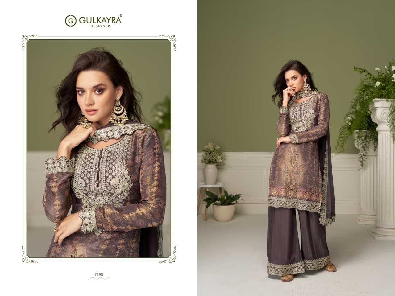 Chinon Silk Embroidery Suit