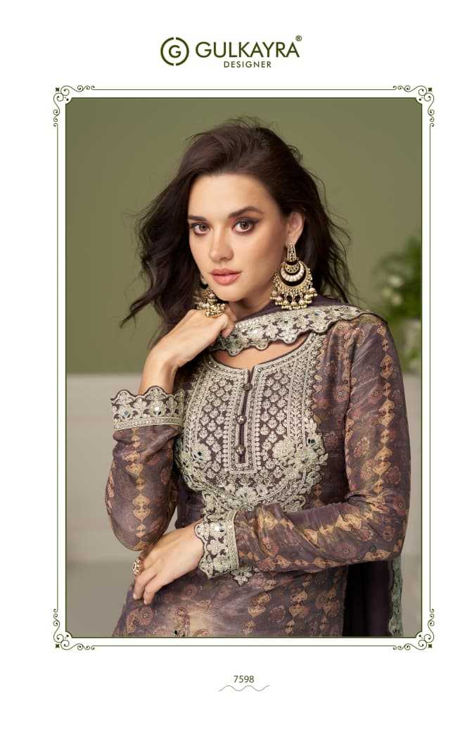 Chinon Silk Embroidery Suit