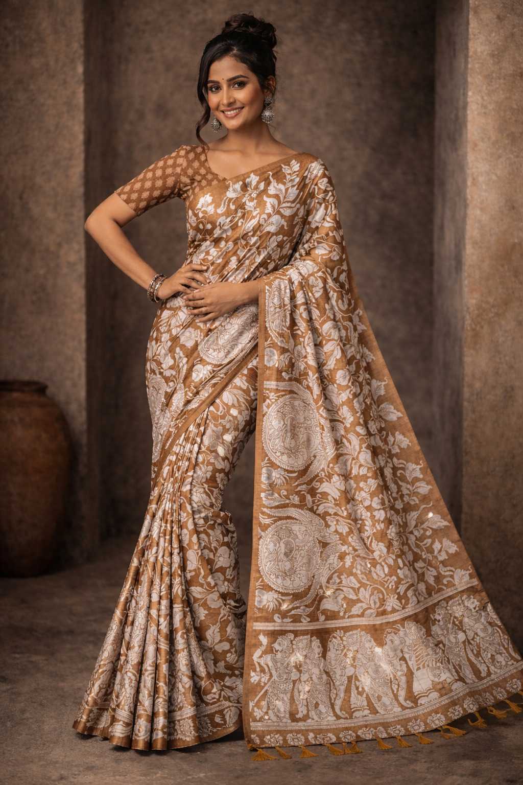 Tussar Silk Printed Saree