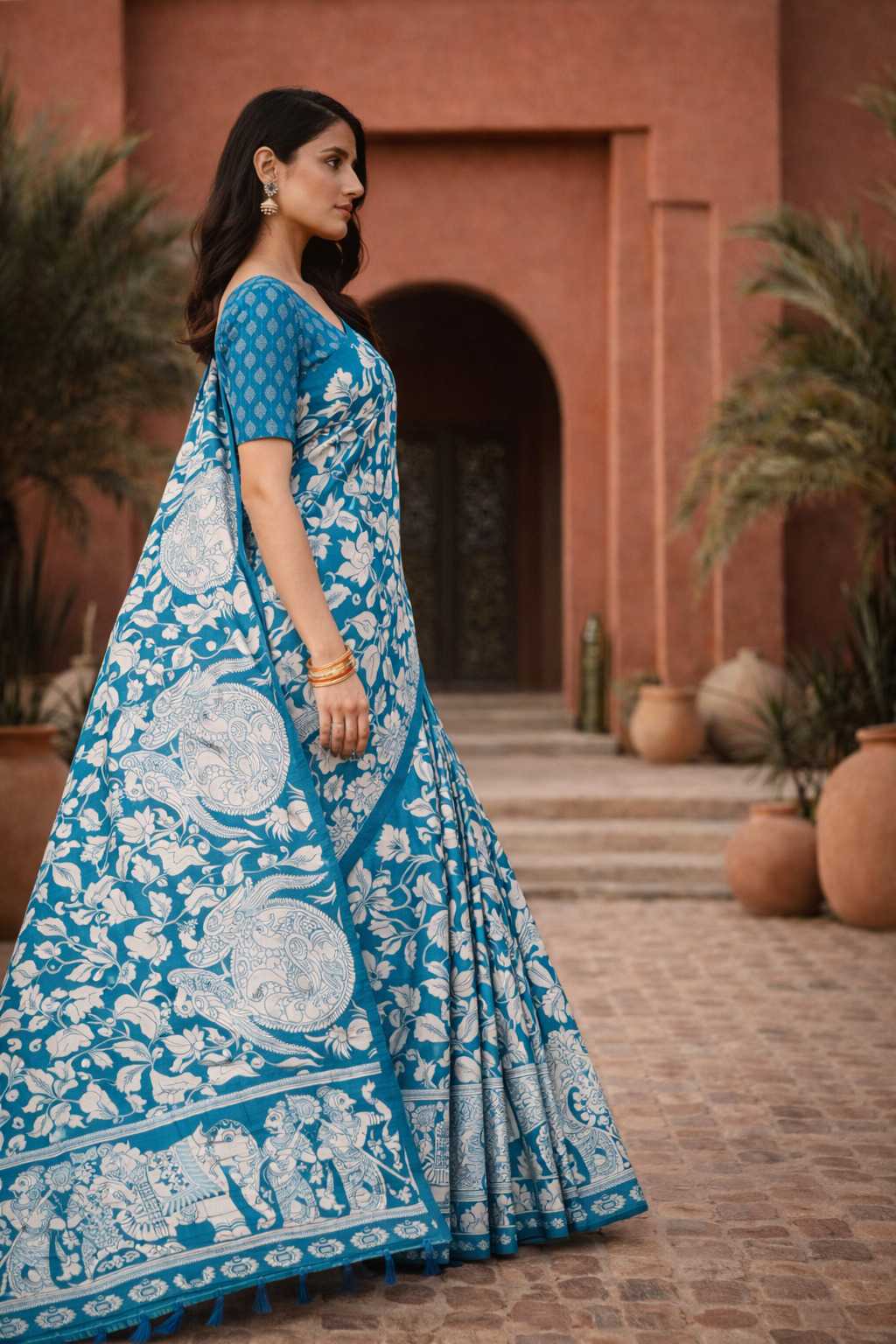 Tussar Silk Printed Saree
