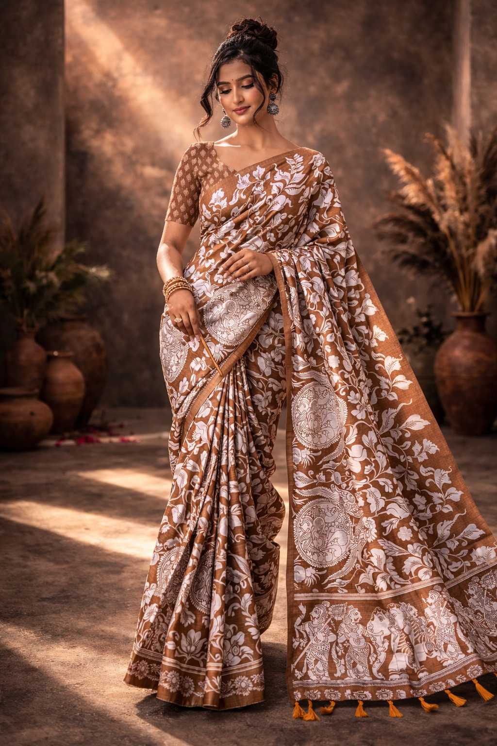 Tussar Silk Printed Saree