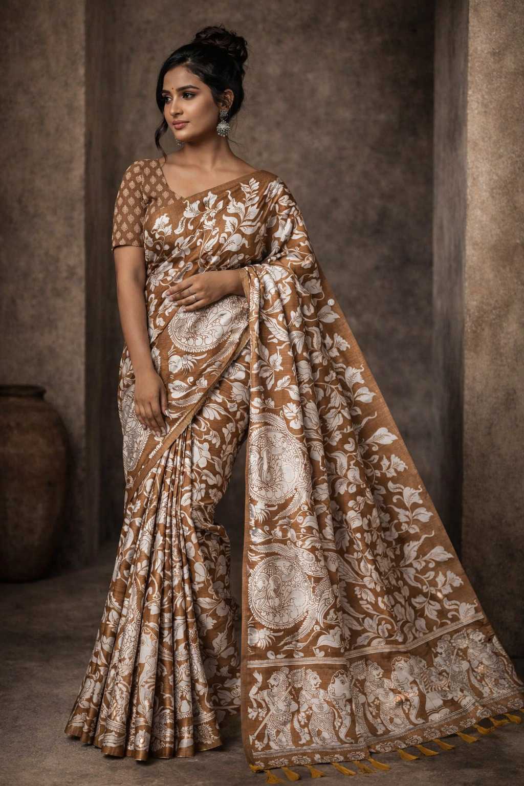 Tussar Silk Printed Saree