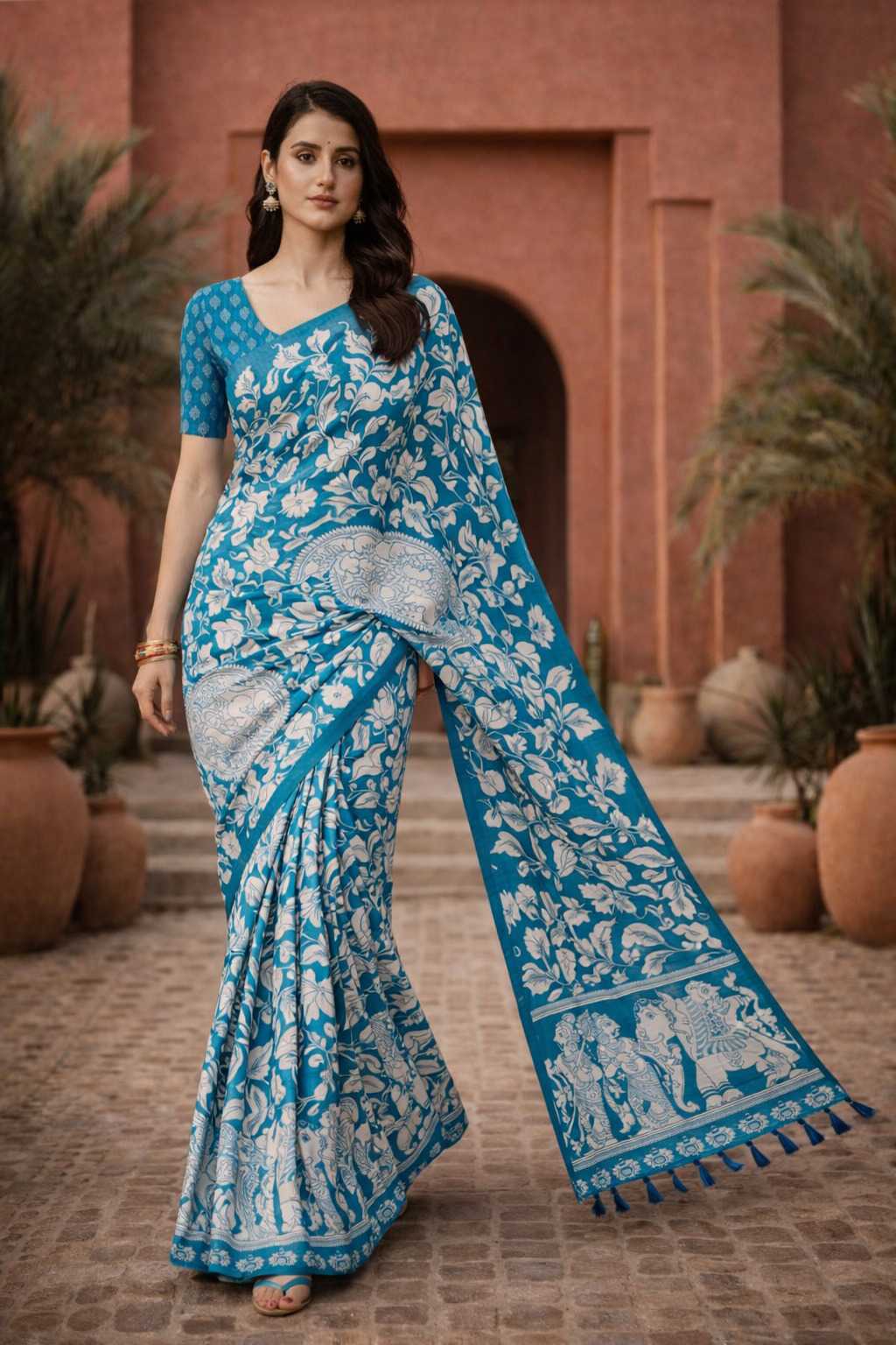 Tussar Silk Printed Saree