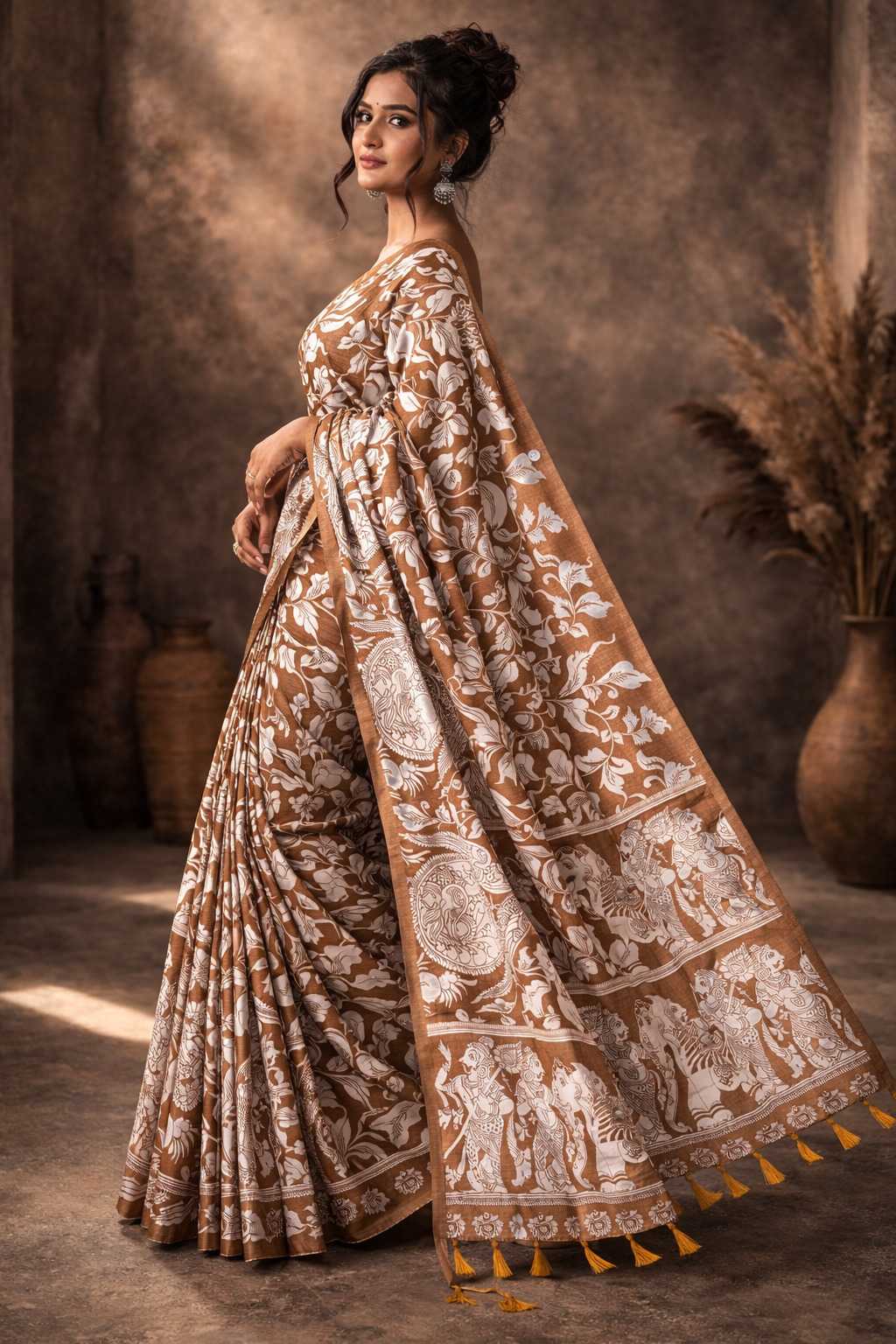 Tussar Silk Printed Saree