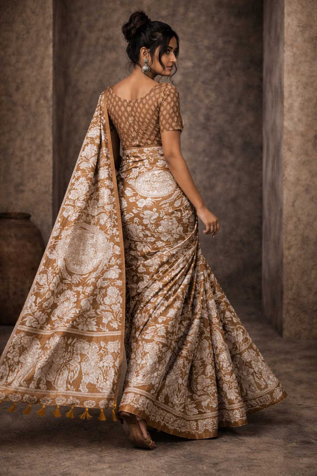 Tussar Silk Printed Saree