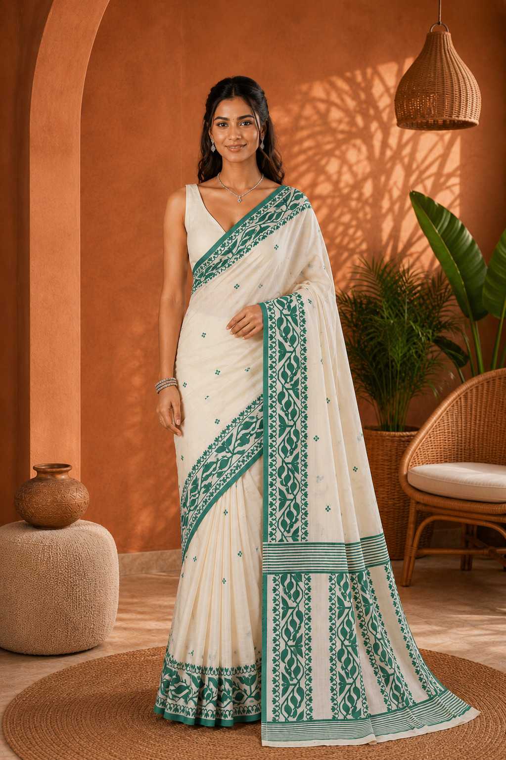 Ikkat Soft Silk Floral Saree