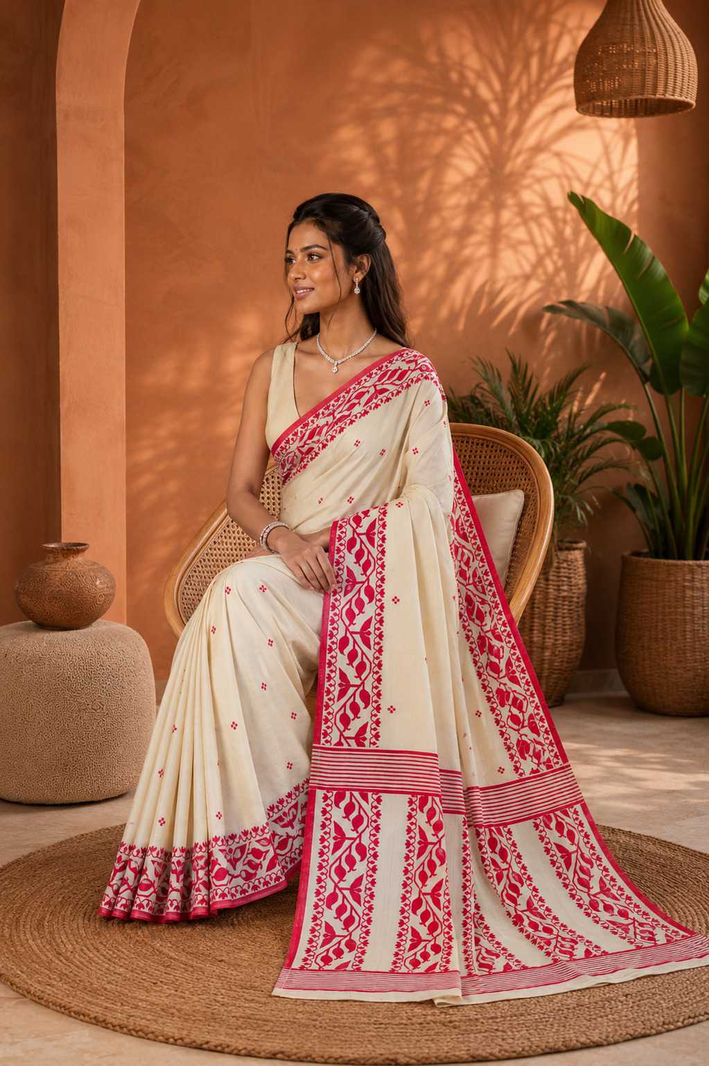 Ikkat Soft Silk Floral Saree