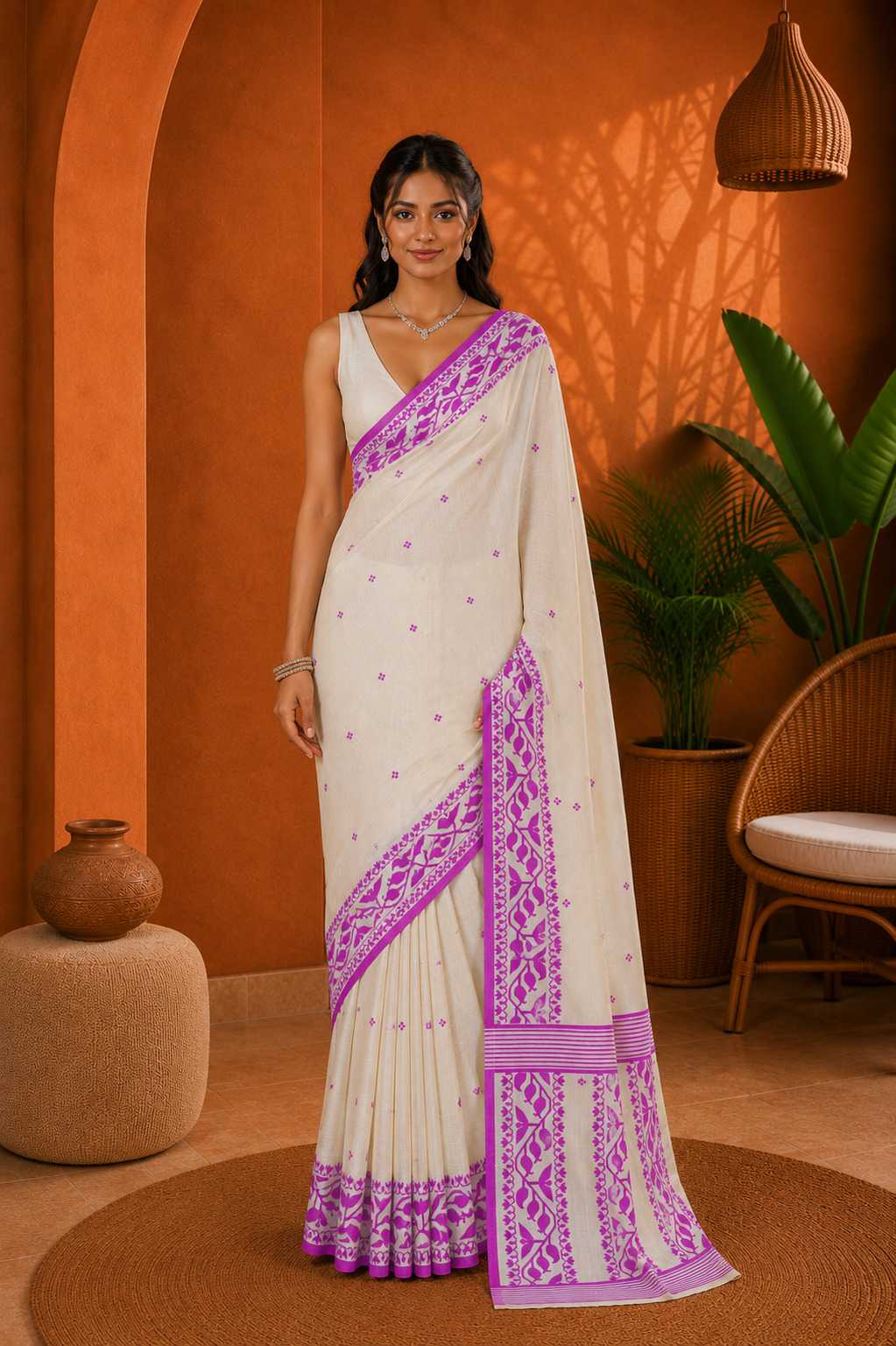 Ikkat Soft Silk Floral Saree