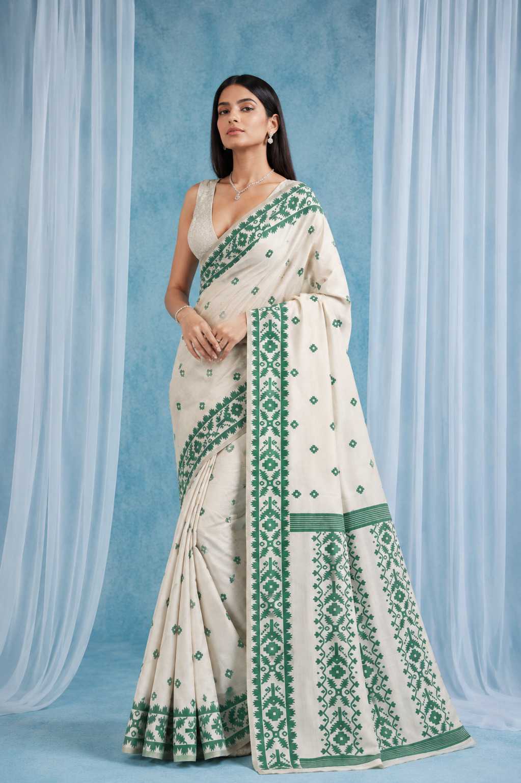 Ikkat Soft Silk Floral Saree