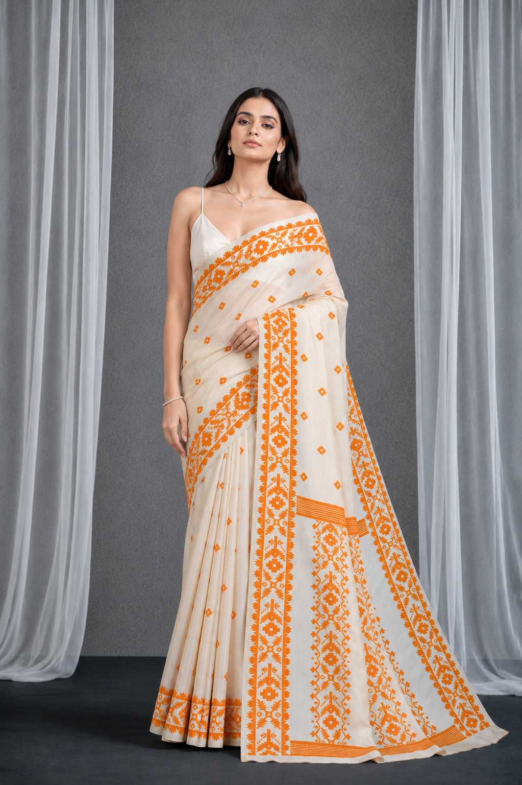 Ikkat Soft Silk Floral Saree