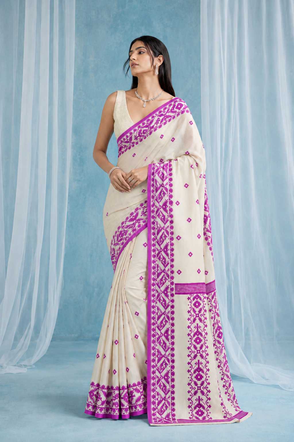 Ikkat Soft Silk Floral Saree