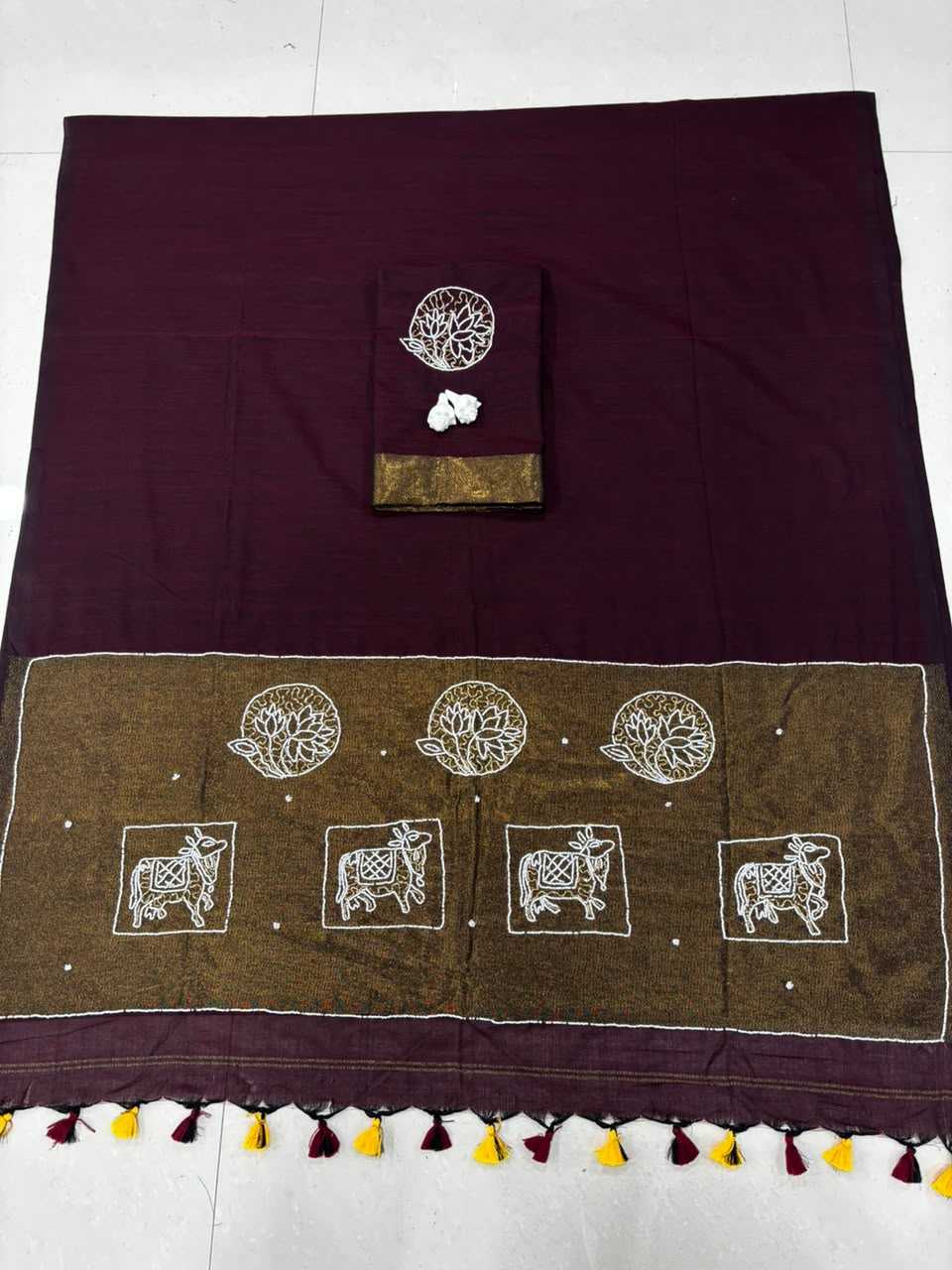 Cotton Hand Work Saree