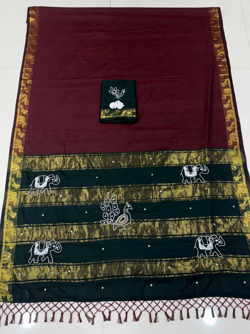 Cotton Hand Work Saree