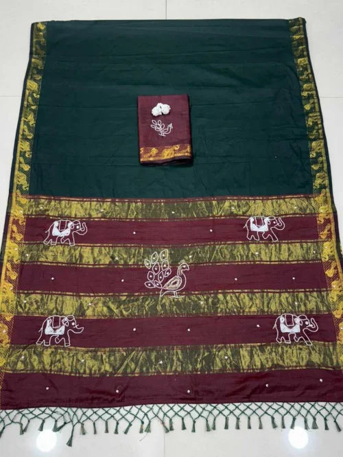Cotton Hand Work Saree