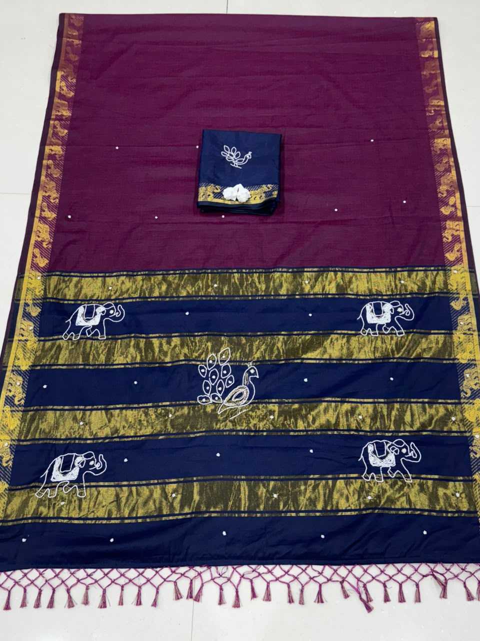Cotton Hand Work Saree