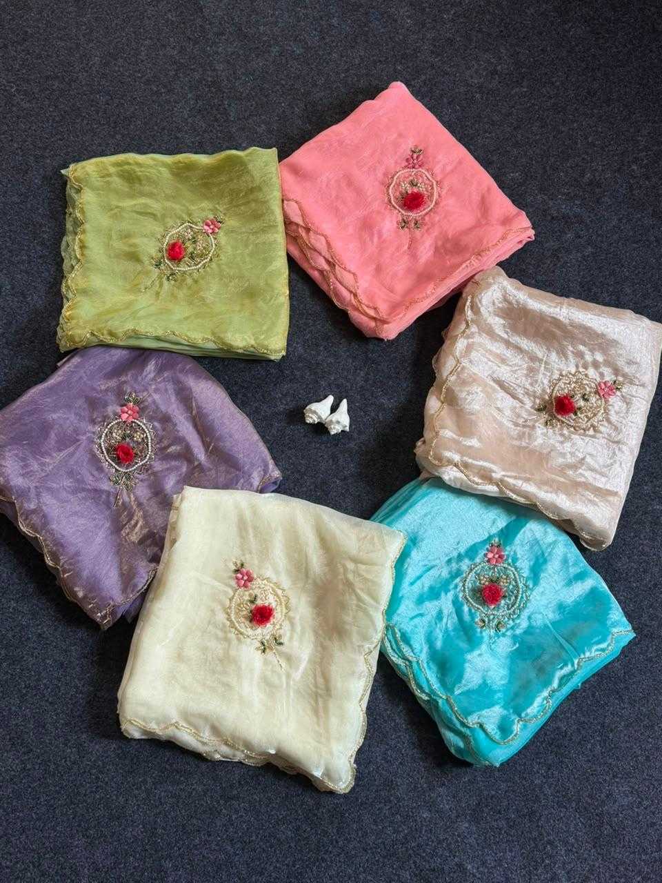 Satin Hand Work Saree