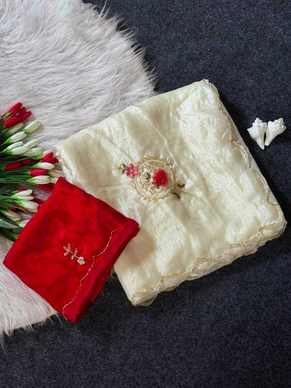 Satin Hand Work Saree