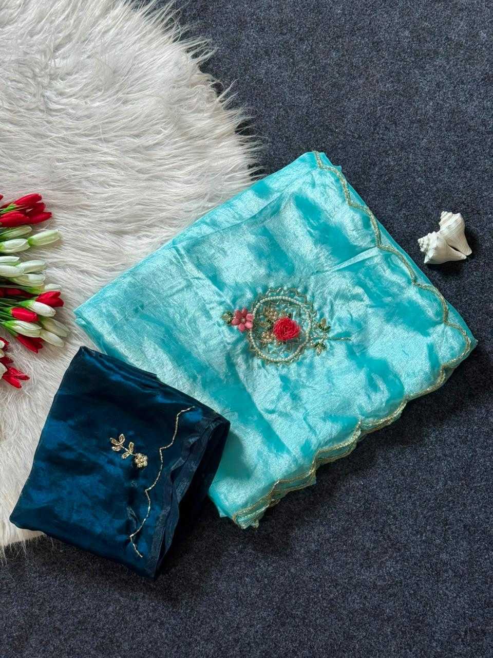 Satin Hand Work Saree