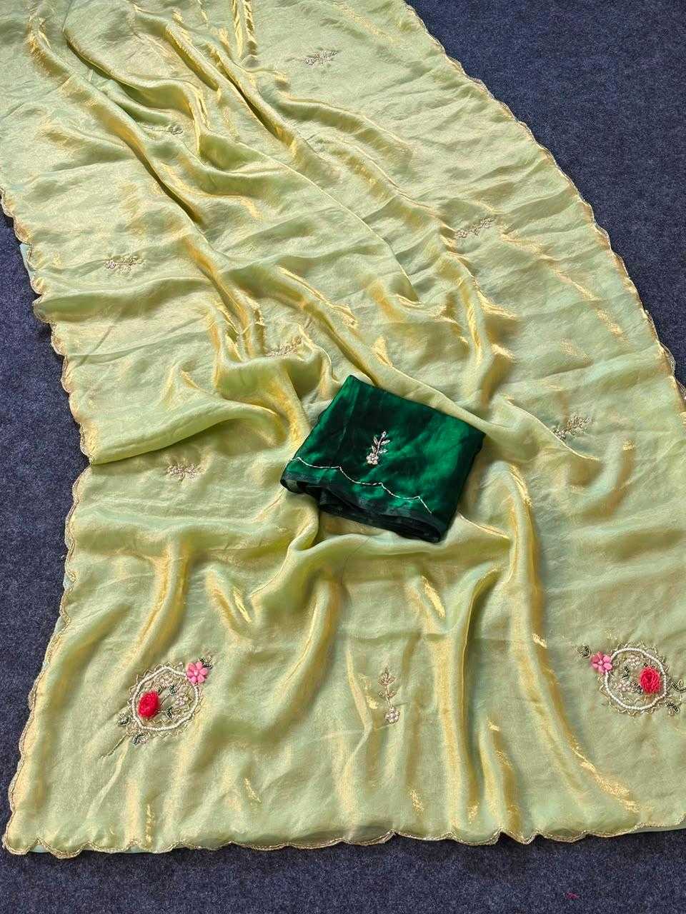 Satin Hand Work Saree