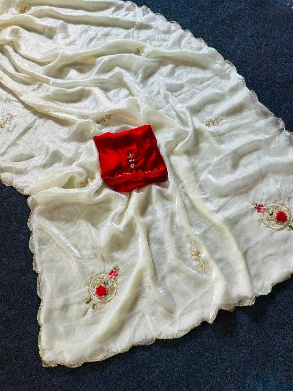 Satin Hand Work Saree