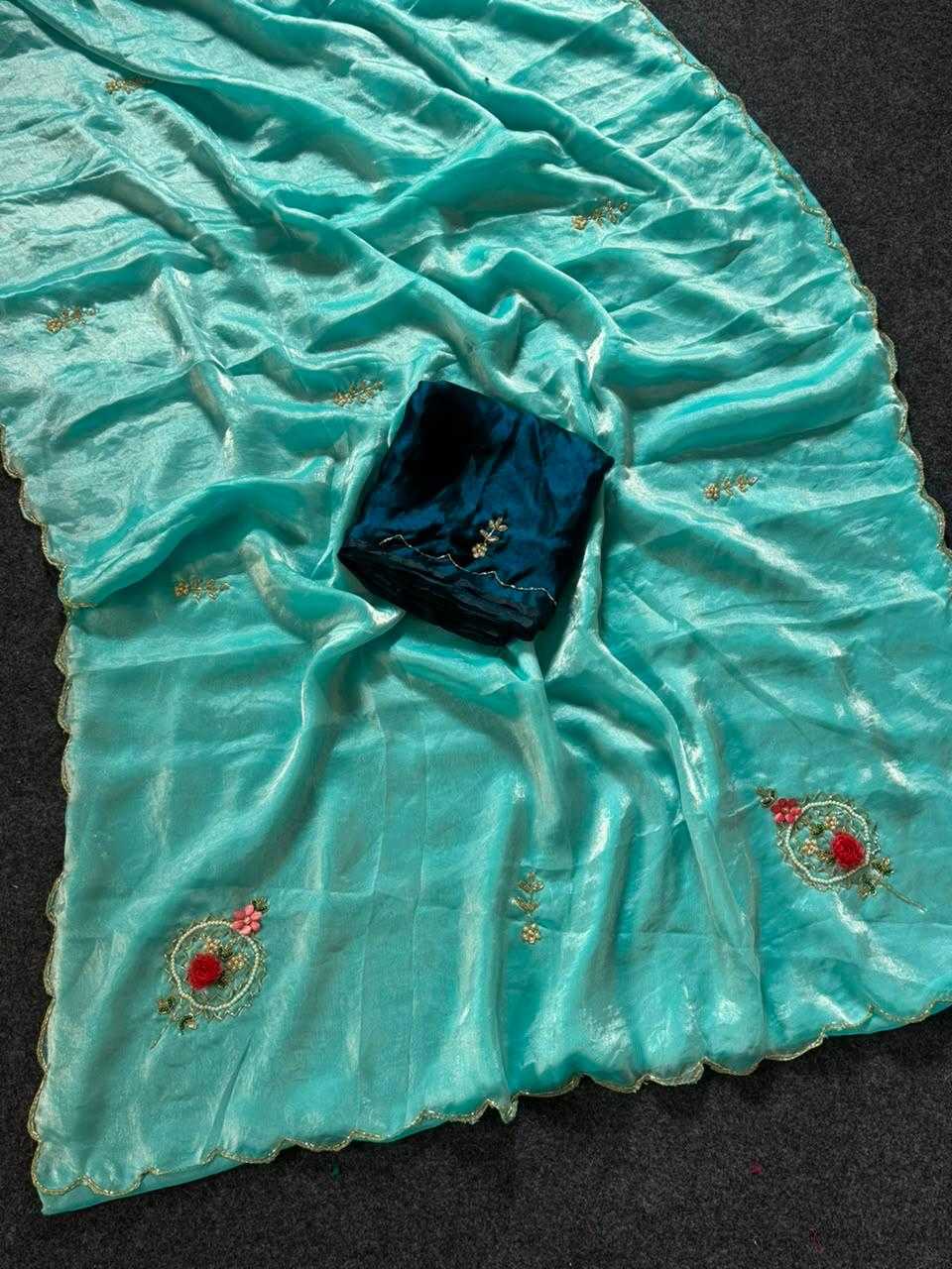 Satin Hand Work Saree
