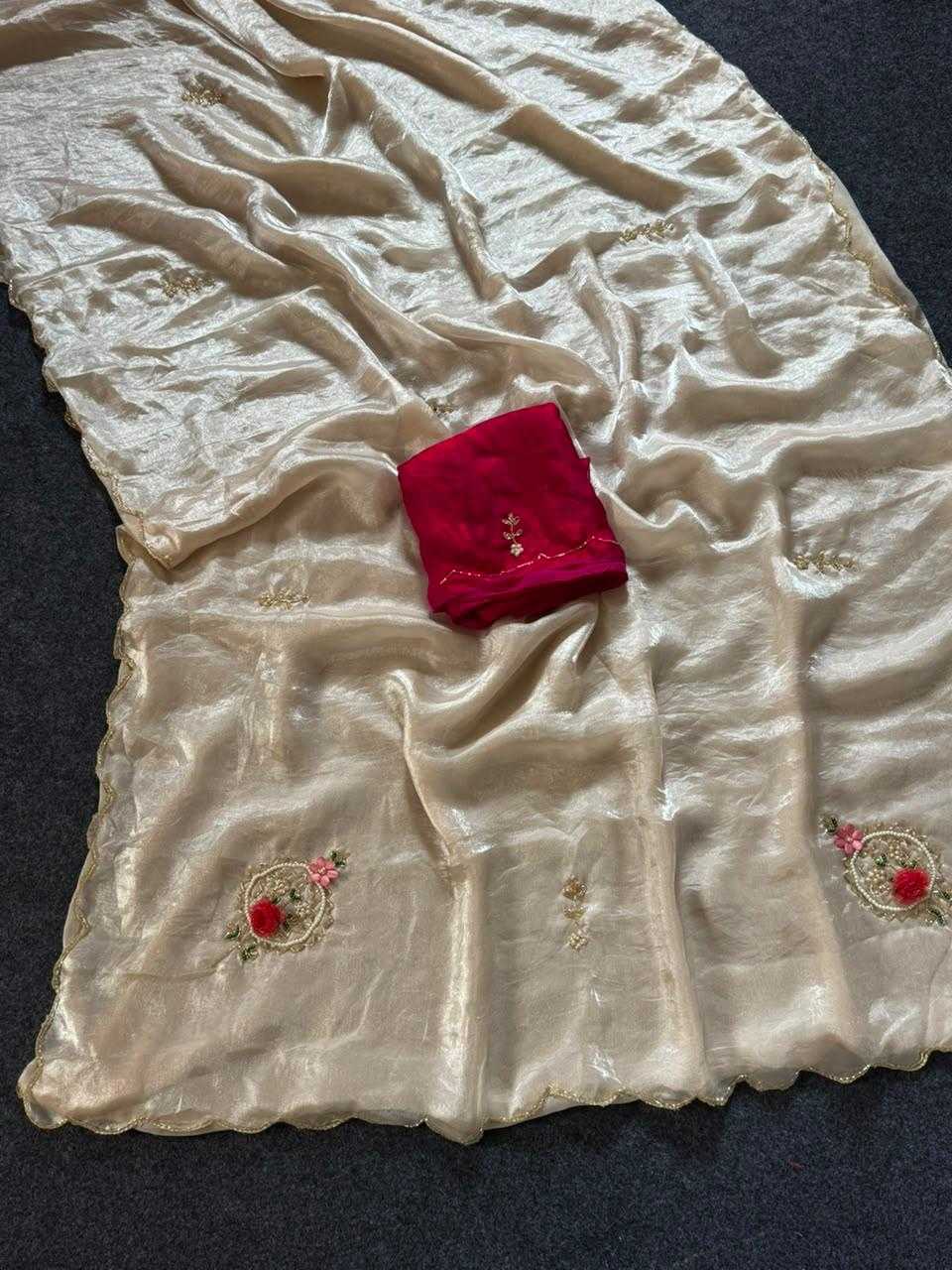 Satin Hand Work Saree