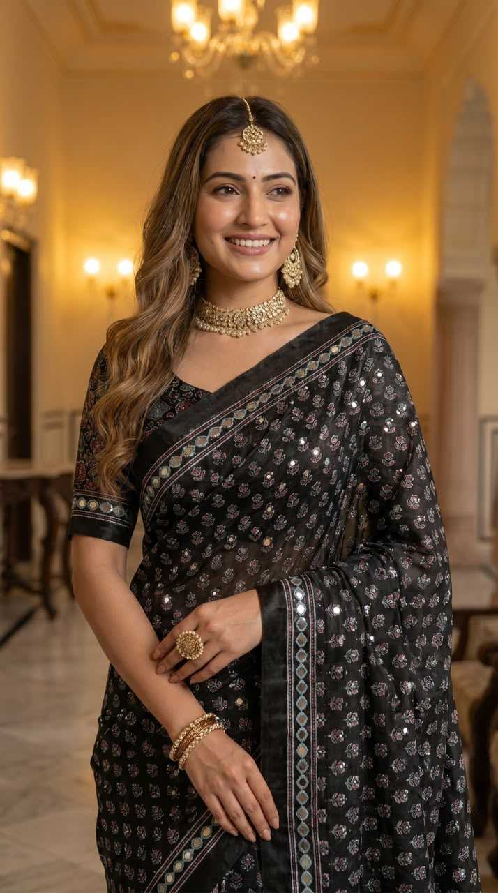 Satin Printed Saree