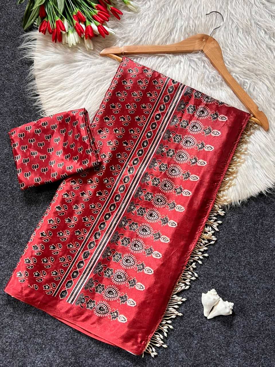 Satin Printed Saree