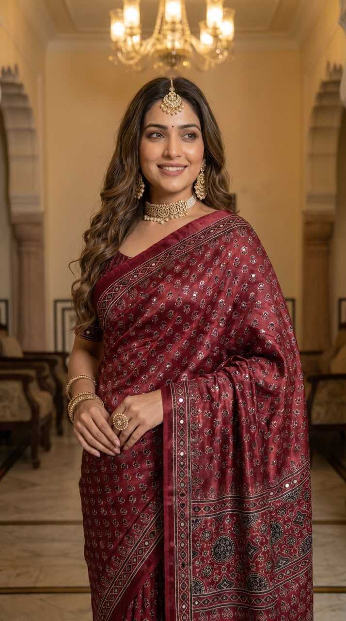 Satin Printed Saree